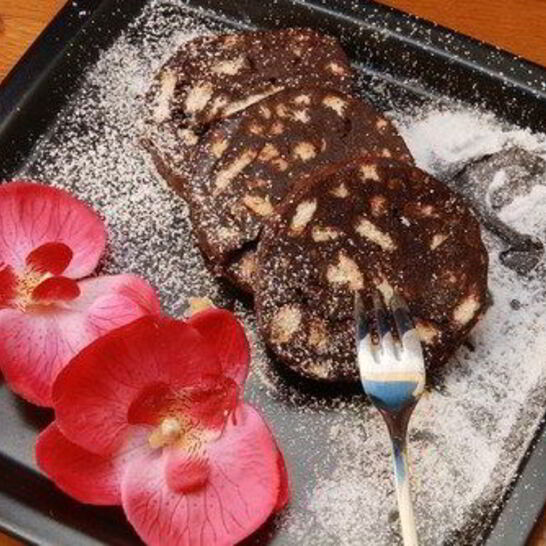 Рецепт десертная колбаса из печенья и какао