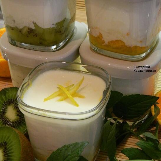 Рецепт йогурт с мандаринами и киви в йогуртнице