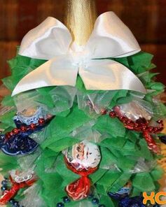 Елка из шампанского и конфет