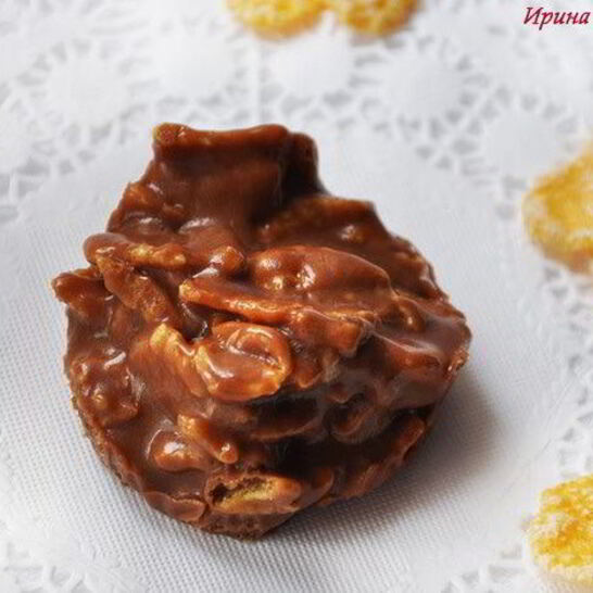 Рецепт конфеты из шоколадных батончиков c кукурузными хлопьями