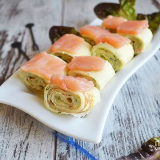 Рецепт блинные рулетики с крабовым кремом