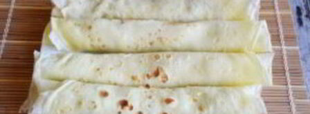 блинные рулетики с крабовым кремом. Шаг 9