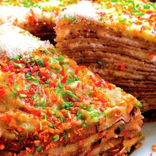 Рецепт каравай из блинчиков с кремом