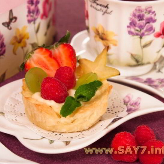 Рецепт слоеные корзинки с кремом из маскарпоне, манго и фруктами