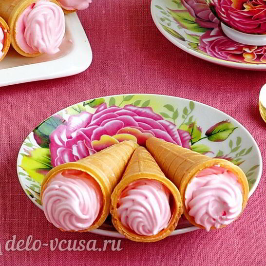 Рецепт вафельные рожки с кремом