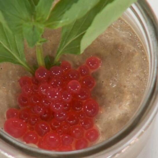 Рецепт мусс из куриной печенки с икрой из морса