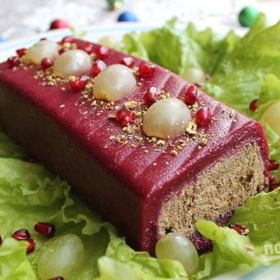 Рецепт рулет из печени в клюквенном муссе