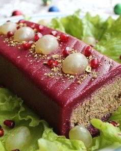 Рулет из печени в клюквенном муссе