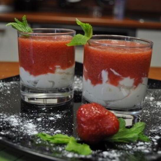 Рецепт творожно-клубничный мусс