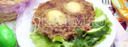 мясное суфле с яйцом пасхальное. Шаг 8