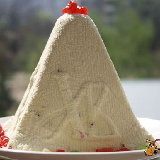 Рецепт сырая творожная пасха с цукатами и вяленой вишней