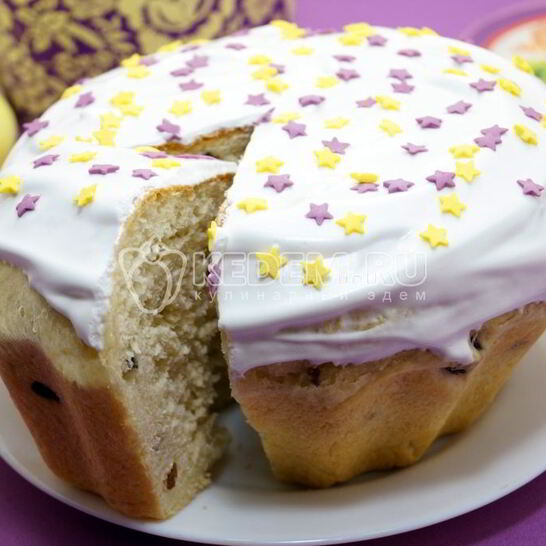 Рецепт вкусный пасхальный кулич с изюмом