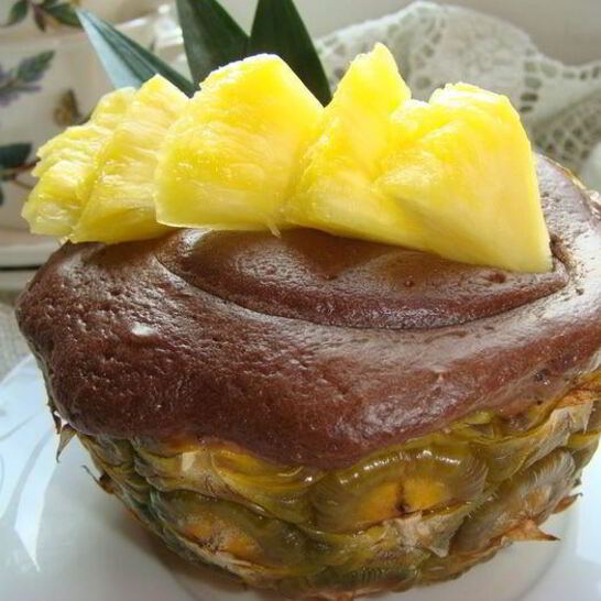Рецепт ананасовые корзиночки с шоколадным суфле