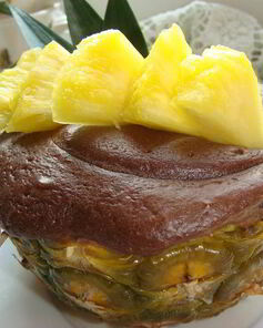 Ананасовые корзиночки с шоколадным суфле