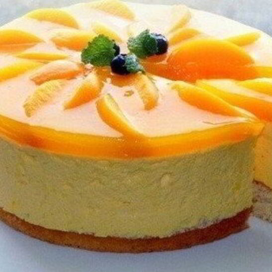 Рецепт бисквитный торт-суфле с персиками