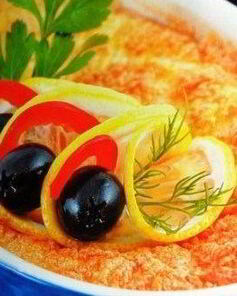 Камбала в суфле из сыра