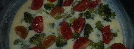 кукурузное суфле с брокколи и помидорами. Шаг 6