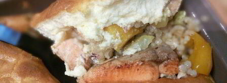 рагу из лосося с перловкой под сырным суфле. Шаг 9