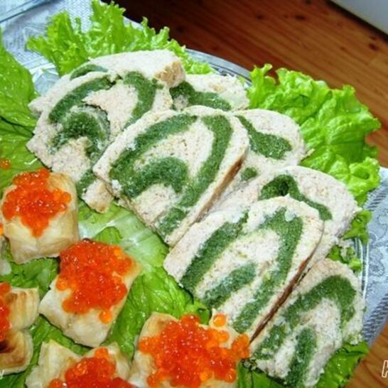 Рецепт рыбный рулет-суфле со шпинатом