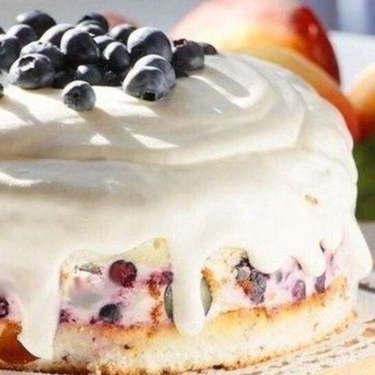 Рецепт торт-суфле творожный с ягодами