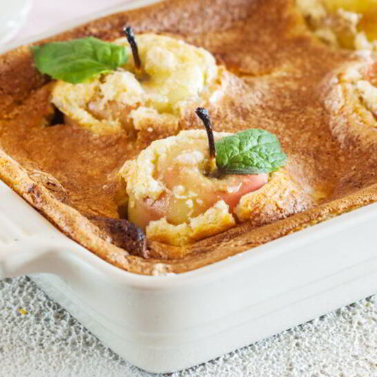 Рецепт яблоки в манном суфле