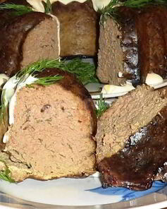 Запеченное печеночное свиное суфле на молоке