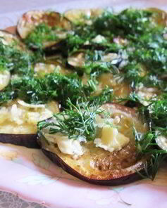 Гарнир из жареных баклажанов