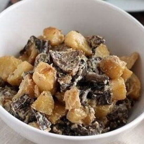 Рецепт аппетитный картофель с опятами в сметане