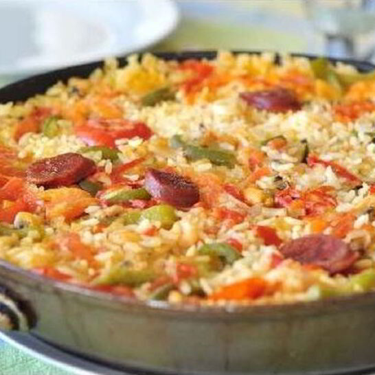 Рецепт ароматный рис с овощами по-испански