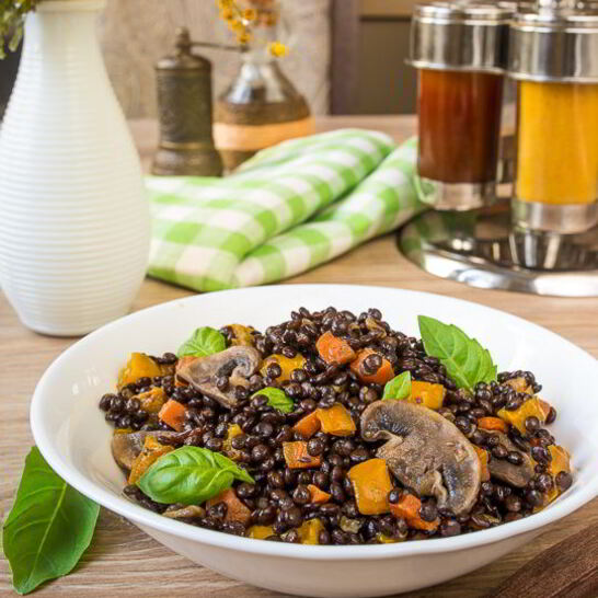 Рецепт чечевица белуга с овощами