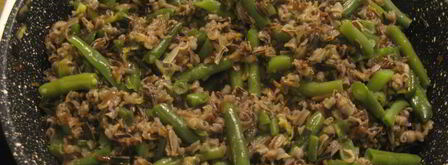 дикий рис со стручковой фасолью и луком-пореем. Шаг 6