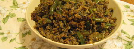 дикий рис со стручковой фасолью и луком-пореем. Шаг 8