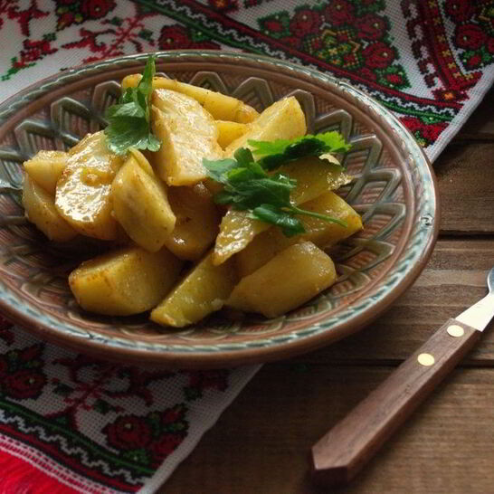 Рецепт картофель по-деревенски в рукаве