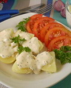 Картофель под сырным соусом
