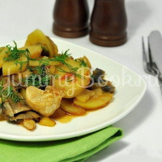 Рецепт картофель с курицей и грибами в мультиварке