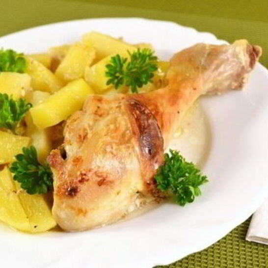 Рецепт картофель с курицей в духовке