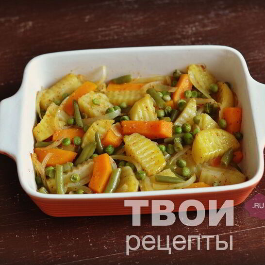 Рецепт картофель с овощами