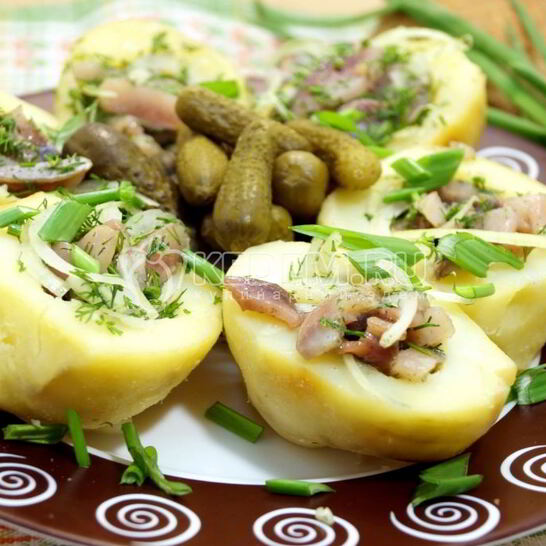 Рецепт картофель с селедкой