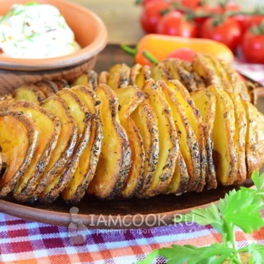 Рецепт картофель спиралью на шпажках в духовке