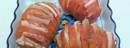 картошка-гармошка с салом в духовке. Шаг 5