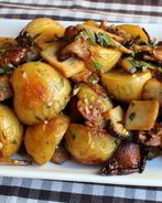 Картошка с грибами в рукаве в духовке