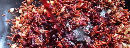 красный рис в вине с лососем и сыром. Шаг 6