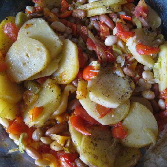 Рецепт печеный картофель с овощами