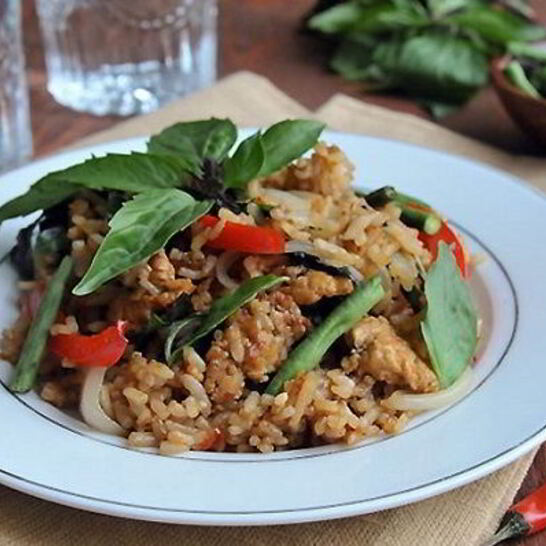 Рецепт рис по-тайски с овощами