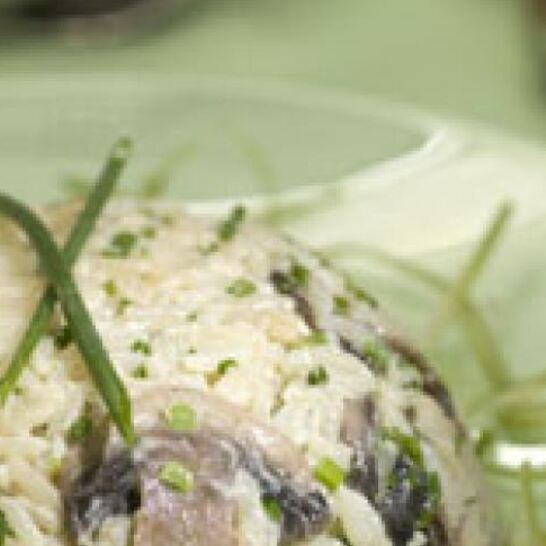 Рецепт рис с грибами и сыром маскарпоне