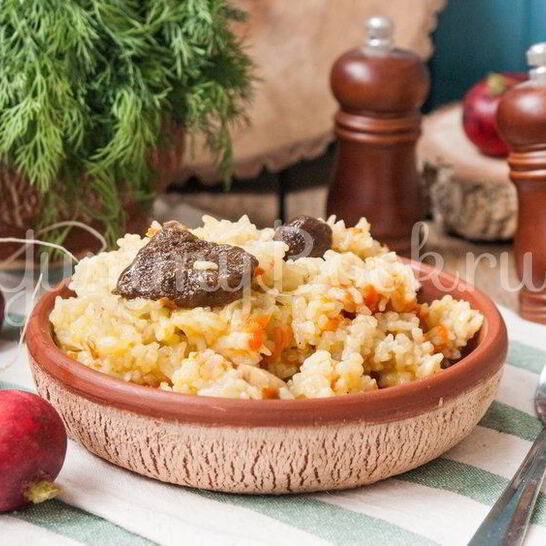 Рецепт рис с лесными грибами в мультиварке