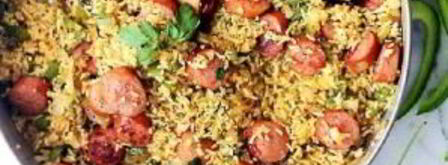 рис с сосиской. Шаг 5