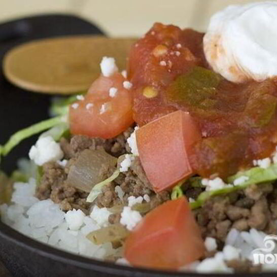 Рецепт японский рис с говядиной и сыром