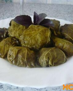 Долма из свежих виноградных листьев