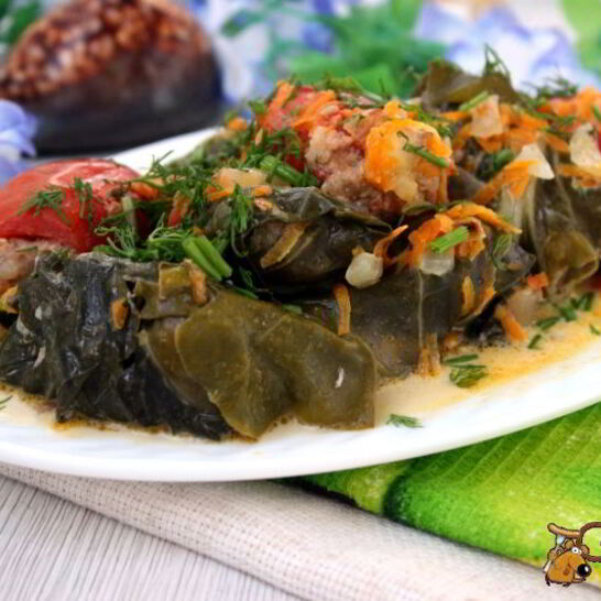 Рецепт голубцы из мангольда с фаршированными овощами